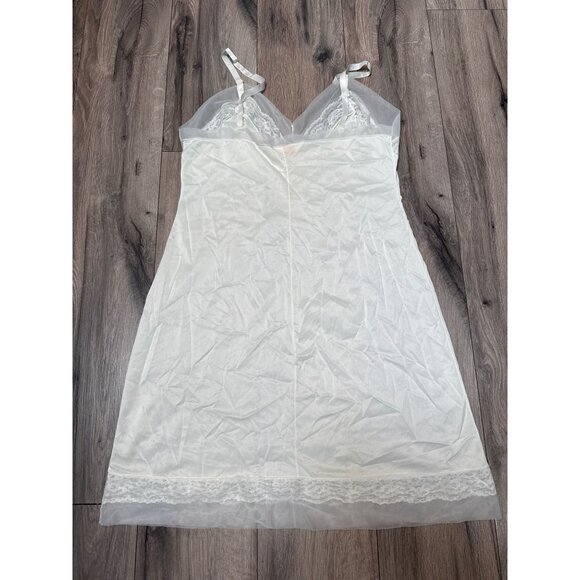 Vintage Lovers Model White Slip Dress Frosted Lace BabyDoll Croquette Boho Roman - Picture 8 of 9